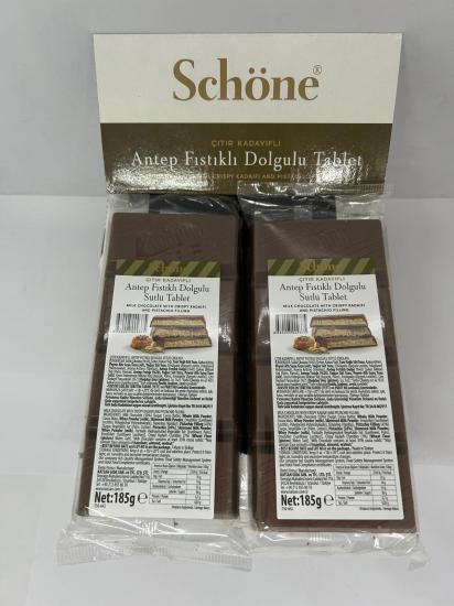 SCHÖNE ÇITIR KADAYIFLI ANTEP FISTIK DOLGULU SÜTLÜ TABLET 185 gr